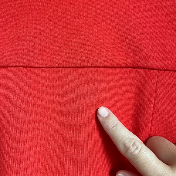 Tibi Red Orange Short Sleeve Shirt Shift Mini Dress - Picture 10 of 10